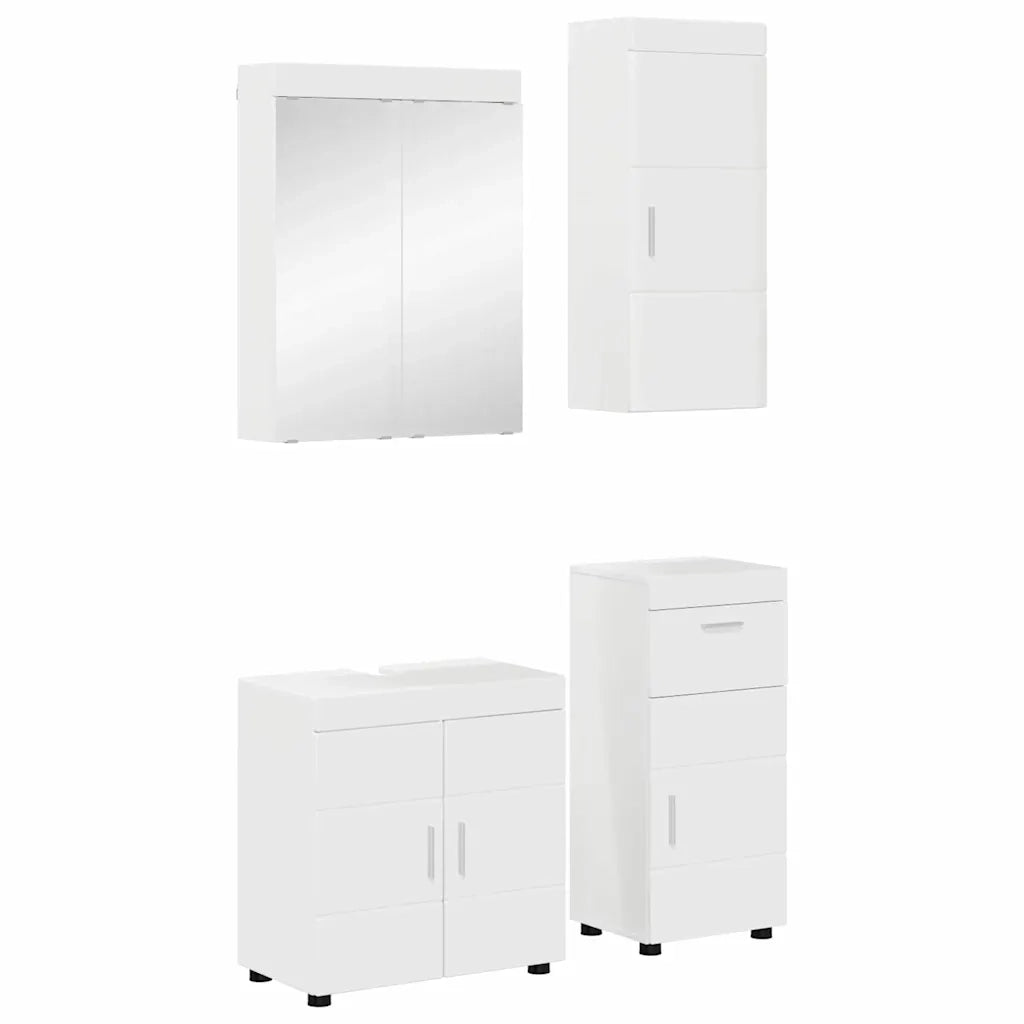 Set di mobili per il bagno TULUM 4 pcs Bianco Lucido 3398048