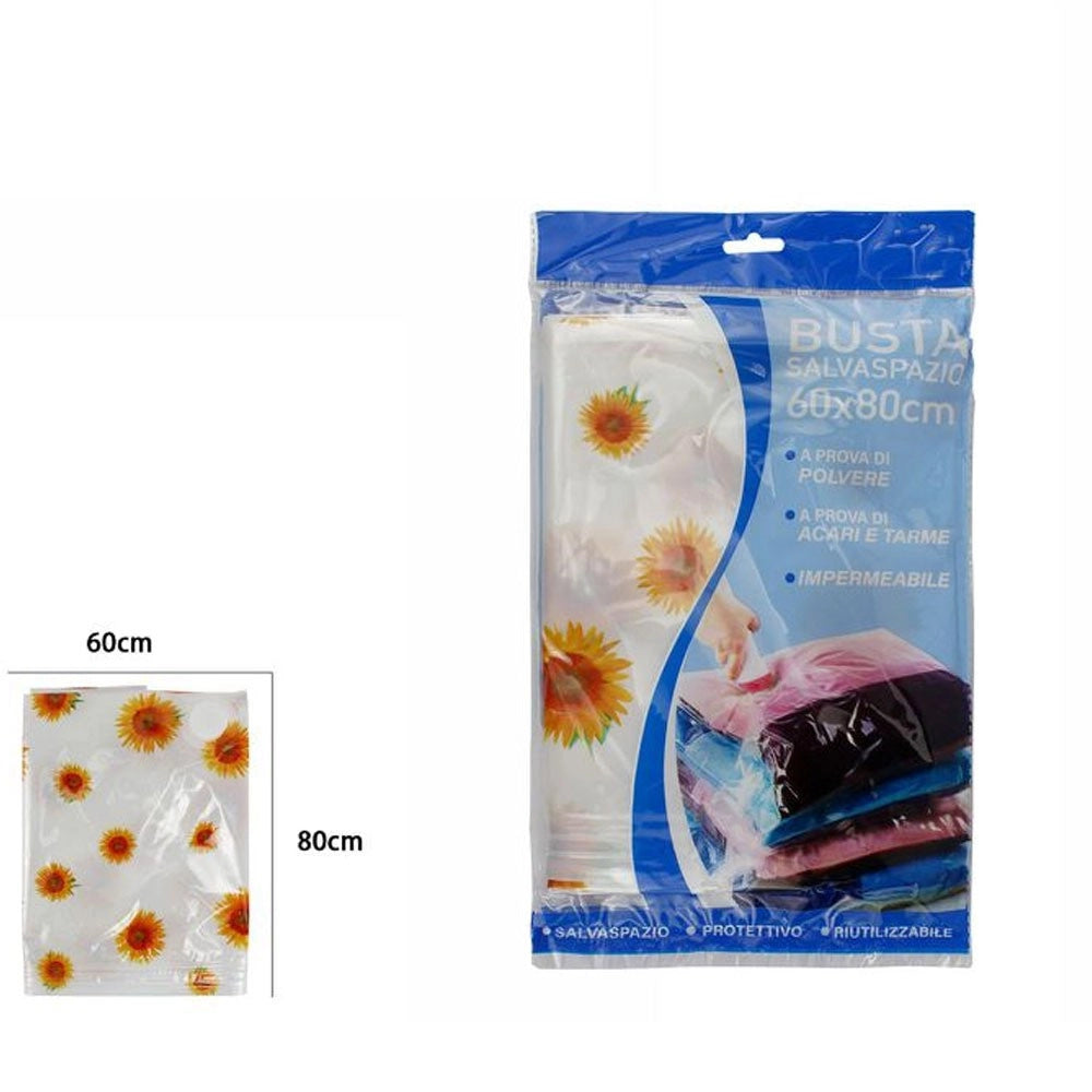 Trade Shop - 2 Pezzi Busta Sottovuoto Per Abiti Sacchetti Salvaspazio Armadio Sacchi 60x80 Cm -