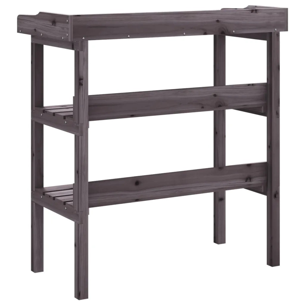 Tavolo Piante Ripiani Grigio 78x38x,82,5cm Legno Massello Abete CFW3098983