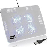 Raffreddatore per laptop 11-156 pollici - Ideale per piccoli e medi portatili - Reticolo metallico stabile e robusto - Altoparlante silenzioso per laptop - Nuovo (bianco) Serenity