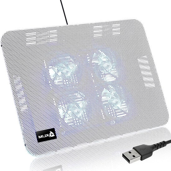 Raffreddatore per laptop 11-156 pollici - Ideale per piccoli e medi portatili - Reticolo metallico stabile e robusto - Altoparlante silenzioso per laptop - Nuovo (bianco) Serenity