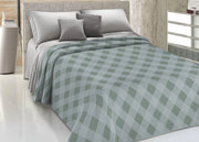 Copriletto Piquet Primavera Estate 100% Cotone Disegno Lovely Check - Singolo - Verde
