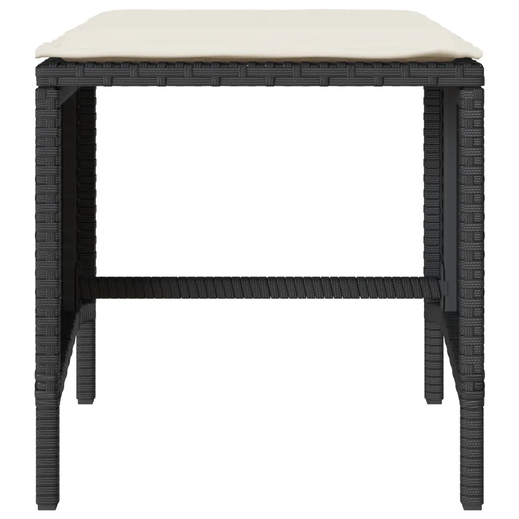 Set Divani da Giardino 4 pz con Cuscini Nero in Polyrattan 366358