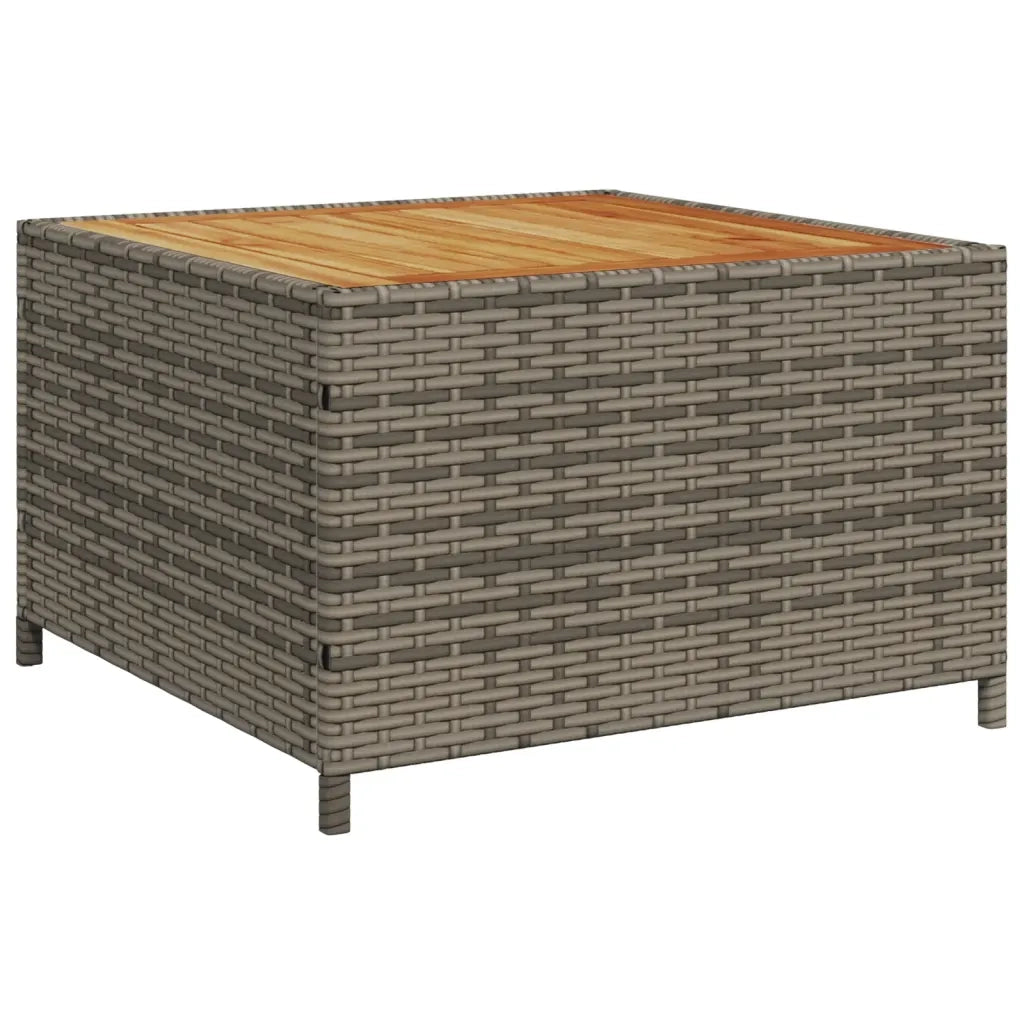 Divano da Giardino con Tavolo e Cuscini a L Grigio Polyrattan 369037
