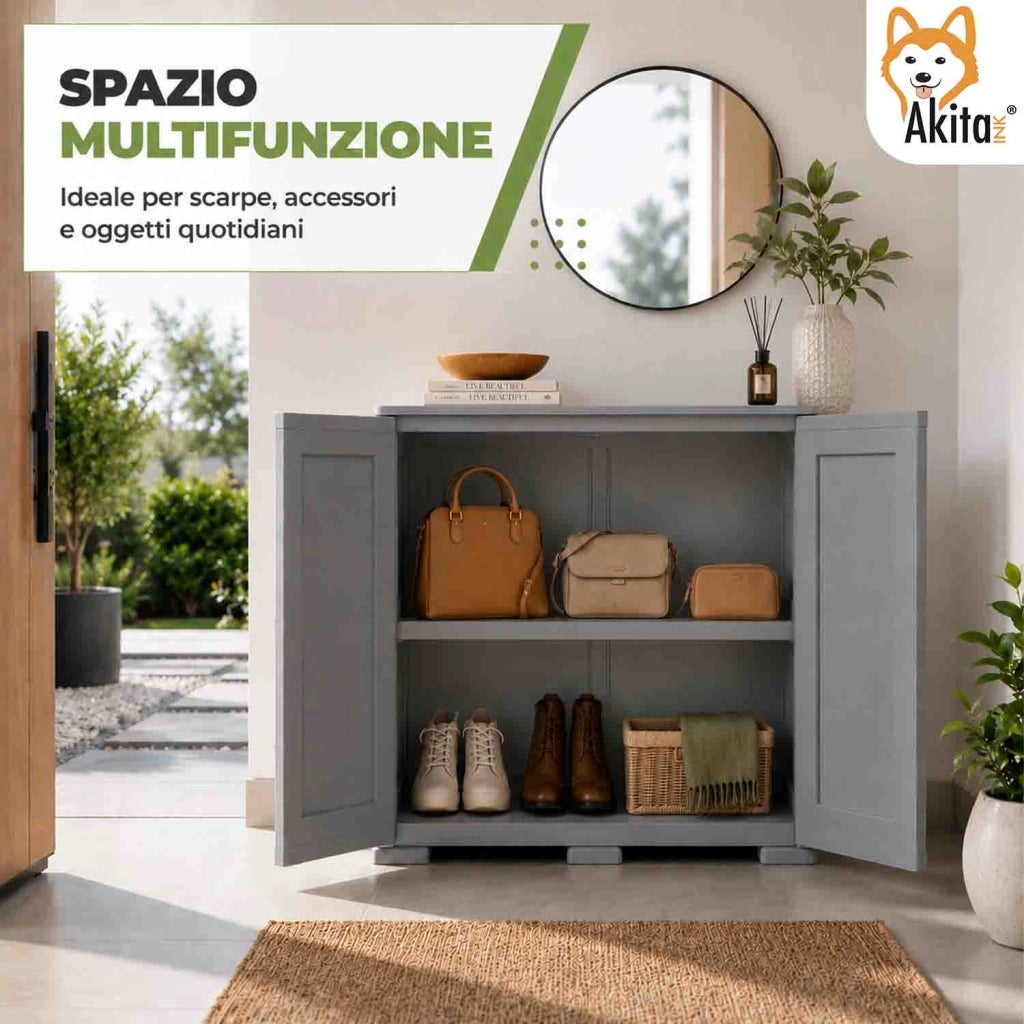 Akitaink Armadio Simplex Basso 1 Ripiano Grigio