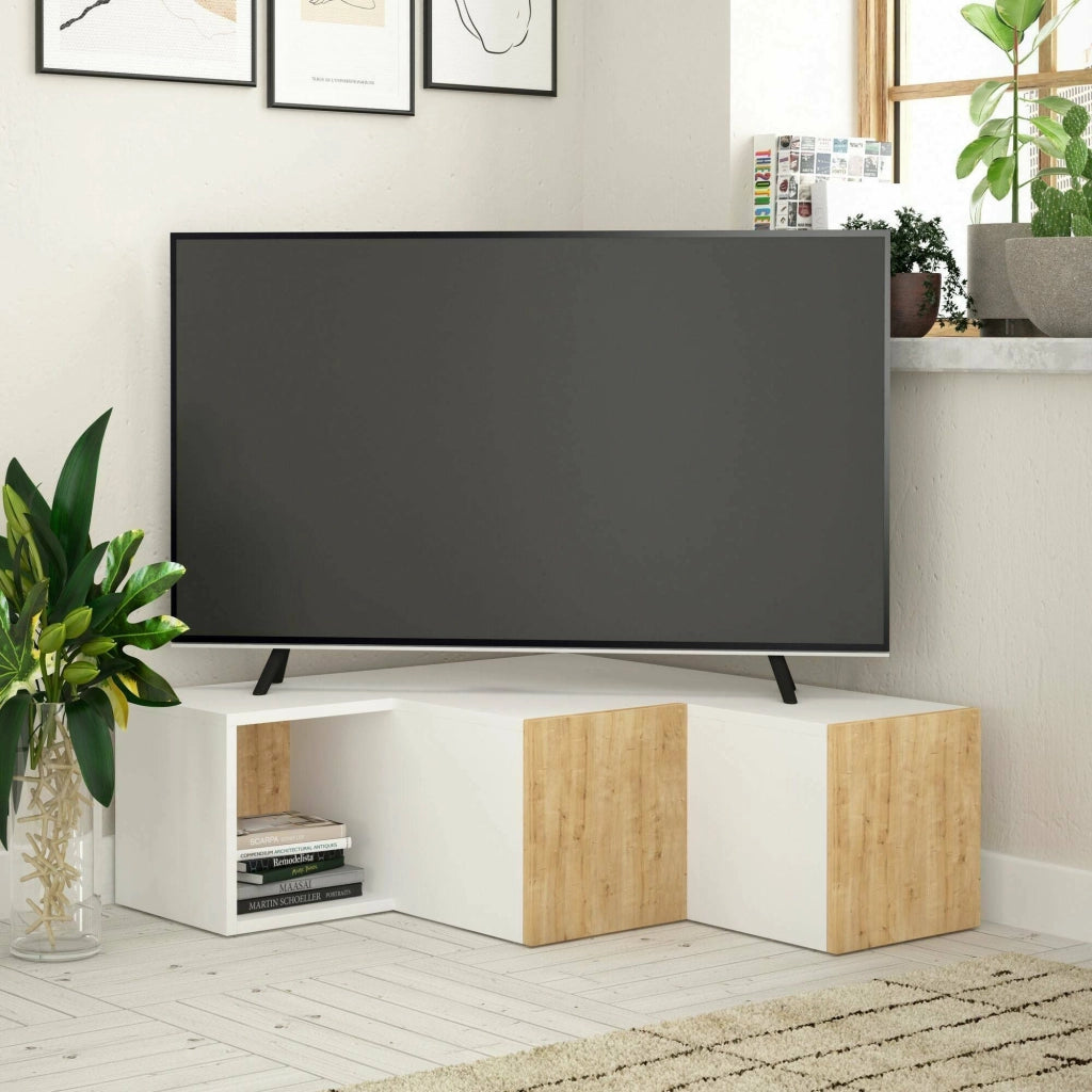 Malachie, Mobile Porta tv un Ripiano, 90x92x32h cm Bianco