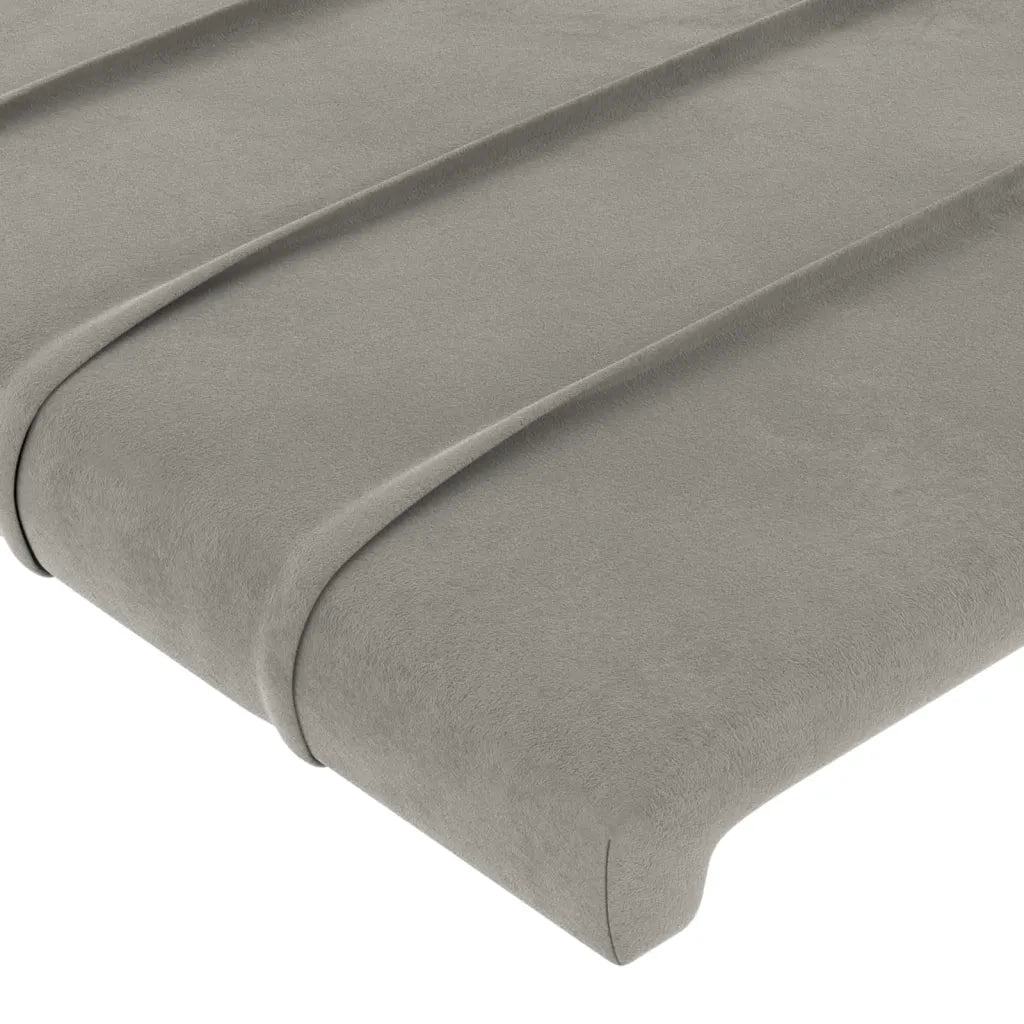 Testiera | Testata ad Orecchio Grigio Chiaro 183x23x118/128 cm in Velluto