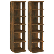 Scarpiere 2 pz | Mobile per scarpe Rovere Fumo 27,5x27x102 cm in Legno Multistrato