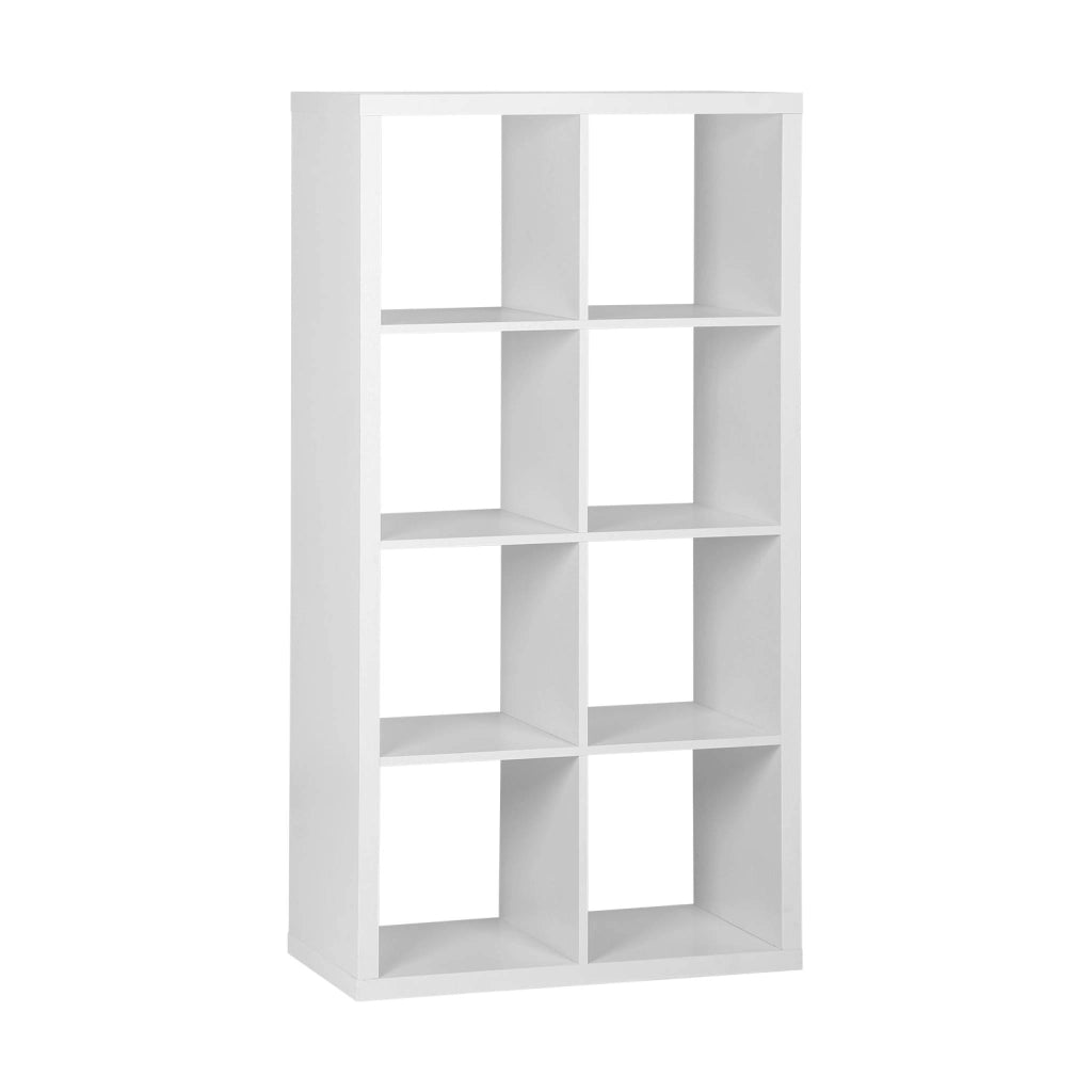 Libreria a 4 livelli con 8 scomparti, bianco