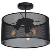 Plafoniera nera in metallo a rete Ø40 Felix 3xE27 Luminex