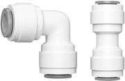 Connettori per tubi 3/8" 2 pezzi, Connettori a vite a 3/8" per tubi rettilinei, Connettori a vite a 3/8" per tubi a gomito, per sistemi di osmosi inversa RO, fontane per bevande