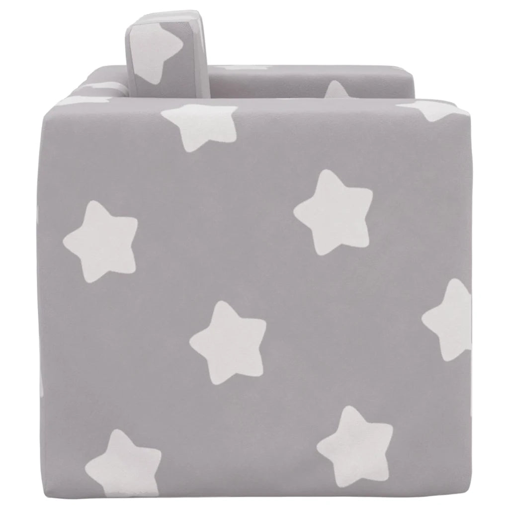 Divano letto | Sof¨¤ letto | Letto singolo Bambini Grigio Chiaro con Stelle Morbido Peluche