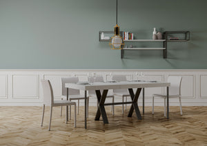 Consolle Allungabile 90-300x40x77 cm in Nobilitato Bianco