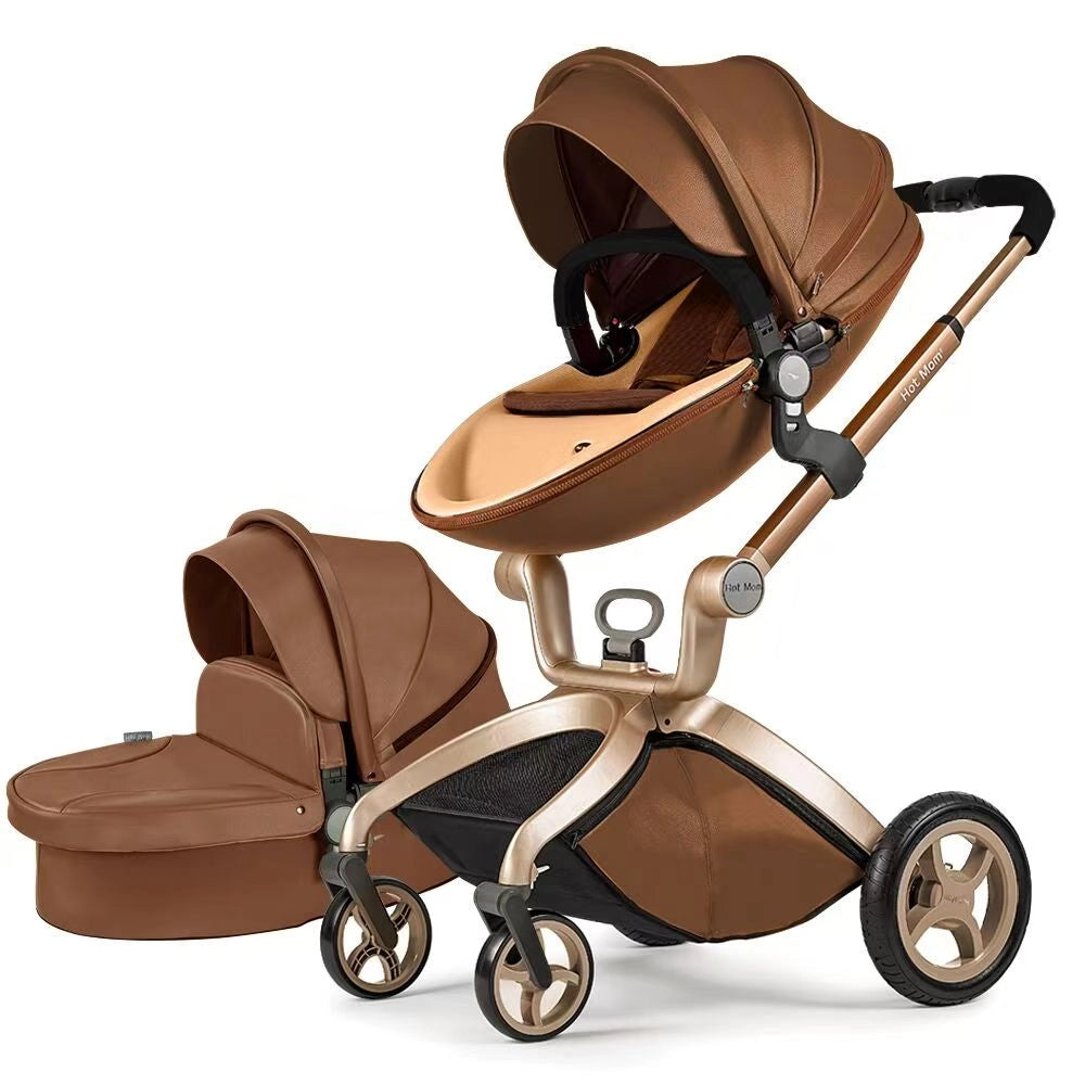 Carrozzina 3in1 con Accessori ¨C Zephmum ¨C Coffee, Telaio in Alluminio