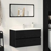 Mobile Lavabo Rovere Nero 80x38,5x45 cm in Legno Multistrato 862543