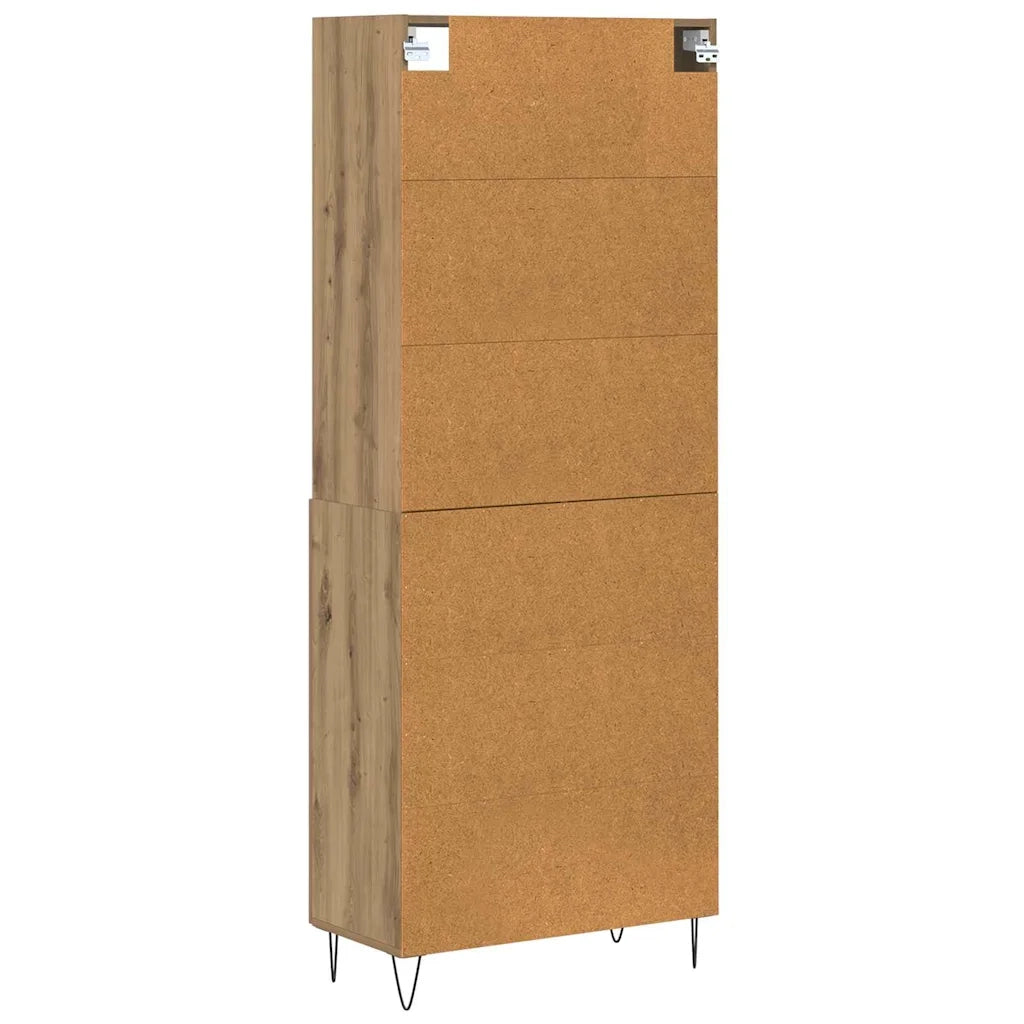 Credenza 2 pcs Rovere artigianale Legno multistrato 3403172
