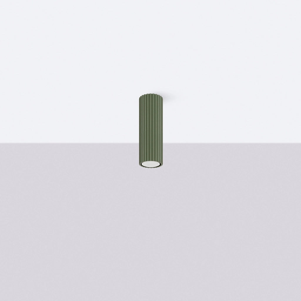Spot soffitto moderno verde oliva rigato 20cm GU10 Pure Lume