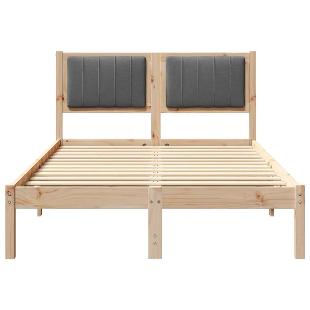 Letto con Testiera Rivestita-Struttura Letto con Testiera Grigio scuro 120 x 200 cm 452086