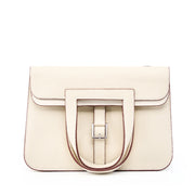 Borsa a mano casual da donna in vera pelle bianca