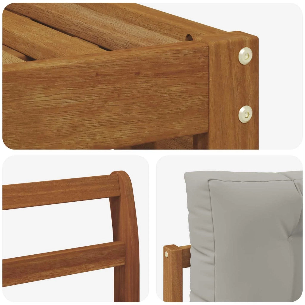 Set di divani da esterno 7 pcs Grigio Naturale e Chiaro