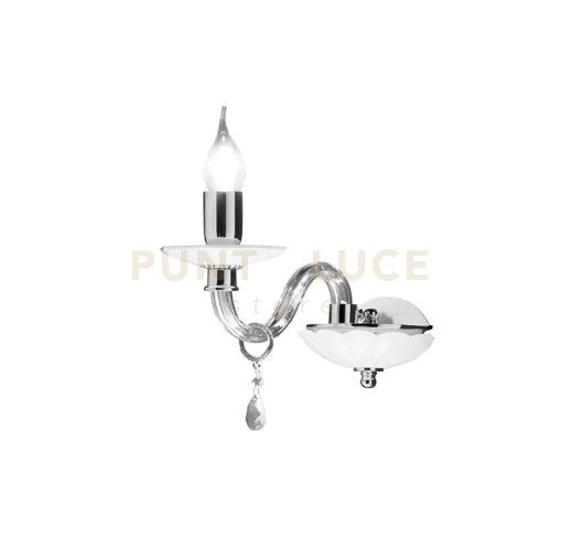 APPLIQUE 1306 1 LUCE FUME' E CROMO ATTACCO E14 H.20CM
