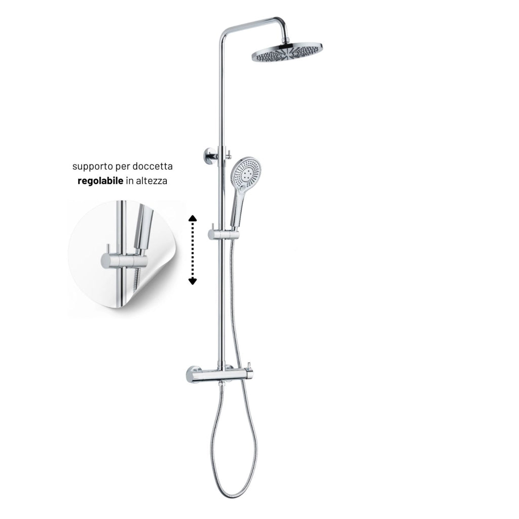 Colonna doccia attrezzata slot mix tonda ottone cromato 2 funzioni *** finitura- cromato tondo, confezione 1