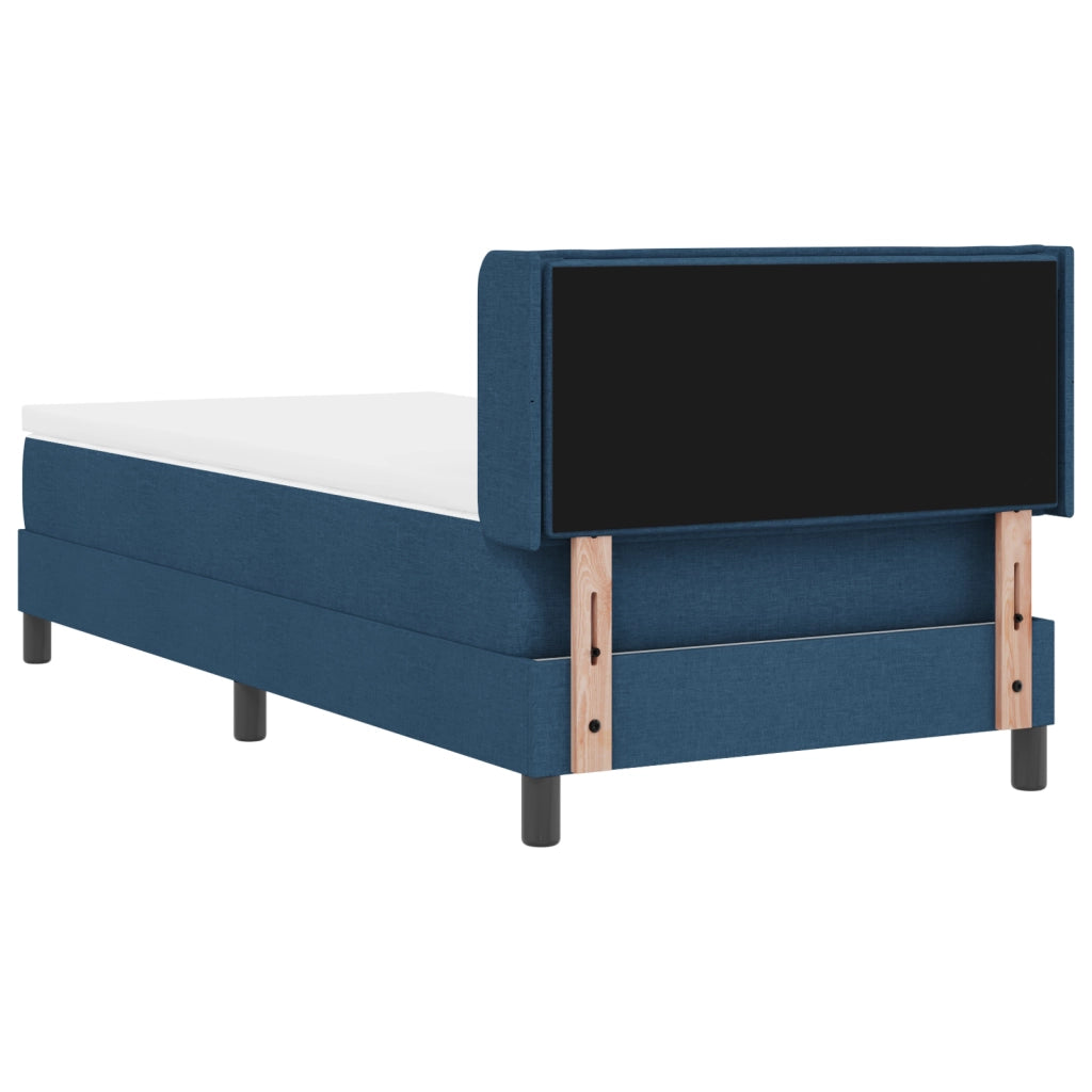 Letto Box Spring con Materasso Blu 90x200 cm Tessuto