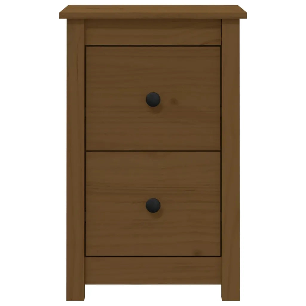 Comodino | Armadio da Notte | Mobiletto da notte ambra 40x35x61,5 cm in Legno Massello di Pino