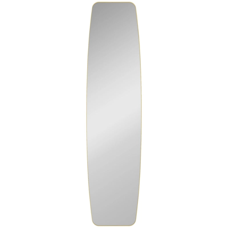 Specchio da parete, specchio da finestra con cornice in metallo, specchio decorativo da appendere, specchio da corridoio, 160 x 40 x 3 cm, oro