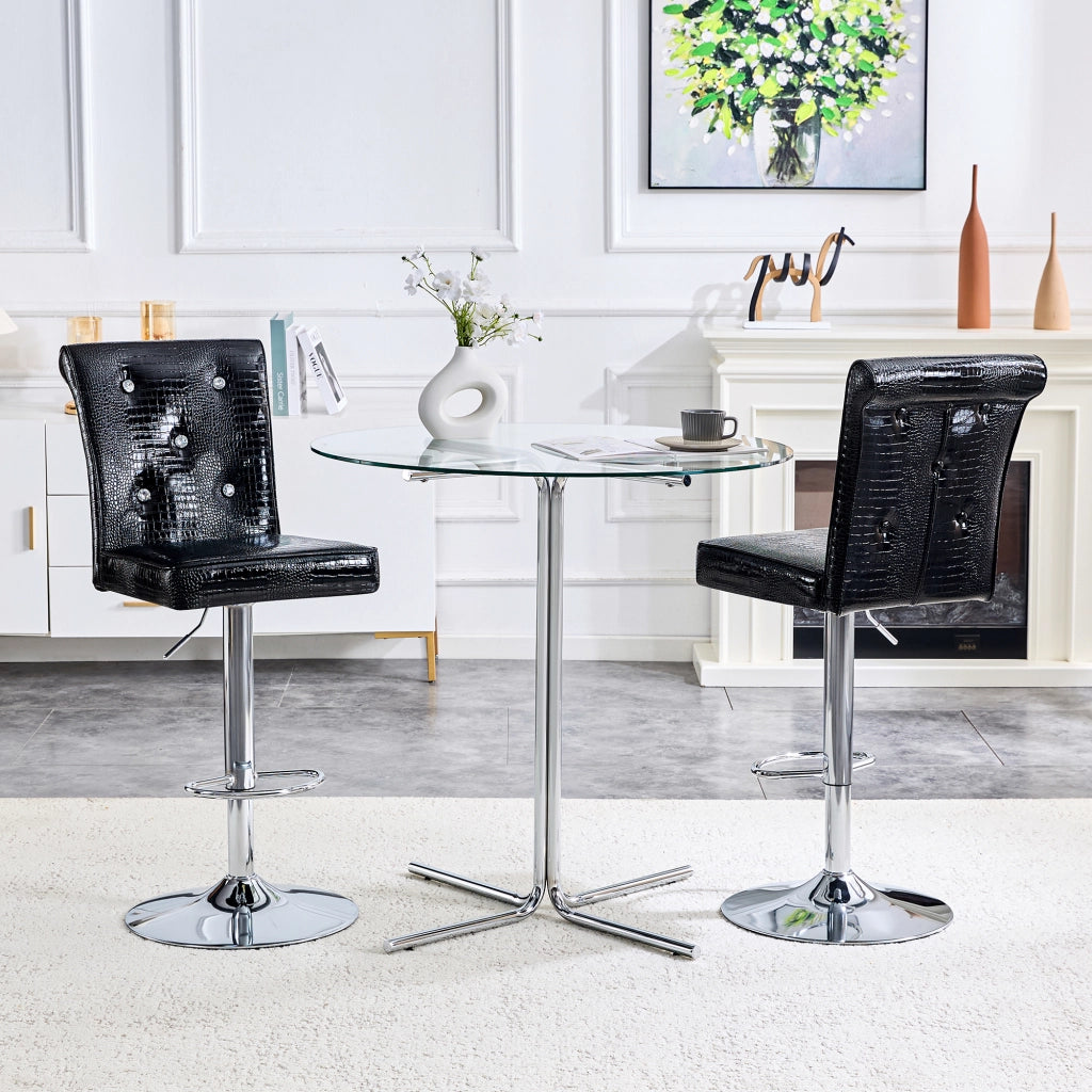 SEDIA Set da 2 pezzi in PVC nero 89,5x50,5x41 cm