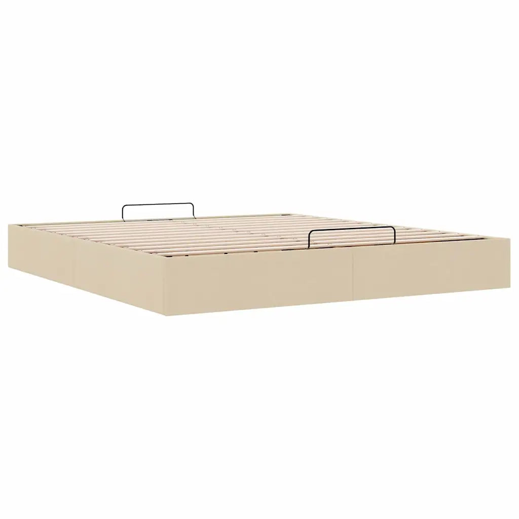Struttura Letto Pouf senza Materasso Crema 180x200 cm Tessuto 3310901
