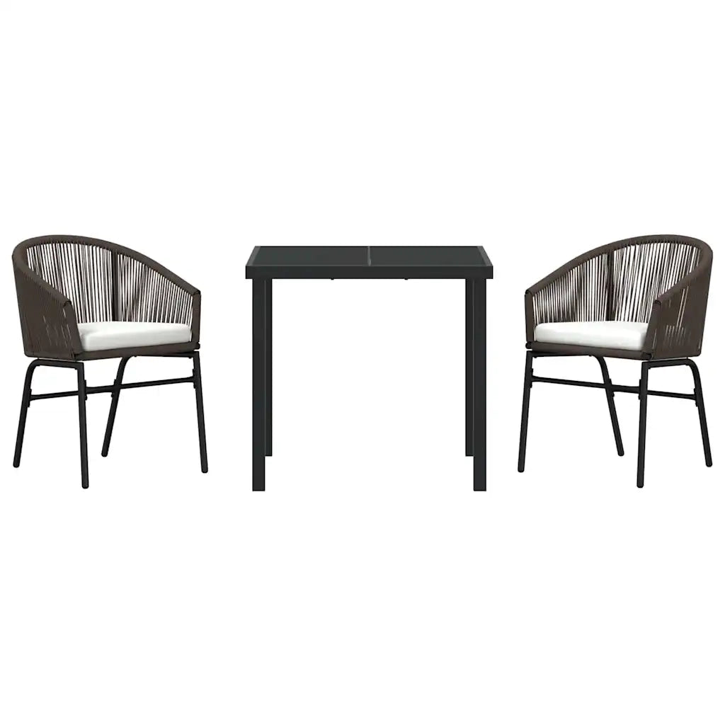 Set da Pranzo per Giardino 3 pcs Marrone 3379352