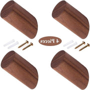 Set di 4 Ganci per Cappelli in Legno Naturale, Ganci per Cappelli da Muratura per Cucina, Camera da Letto e Ufficio in Legno di Castano