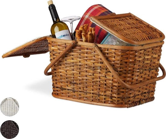 Picnic cestino con design intrecciato, coperchio e fodera in tessuto - cestino rotante mano a mano in fibra di canna miele

 Modello: 
 Specifica: 
 Codice prodotto: