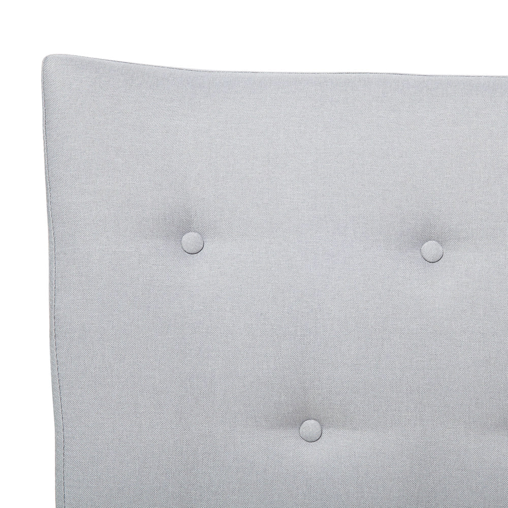Letto a doghe Tessuto in poliestere grigio Gambe in legno imbottite Testiera capitonné 140 x 200 cm matrimoniale Design moderno