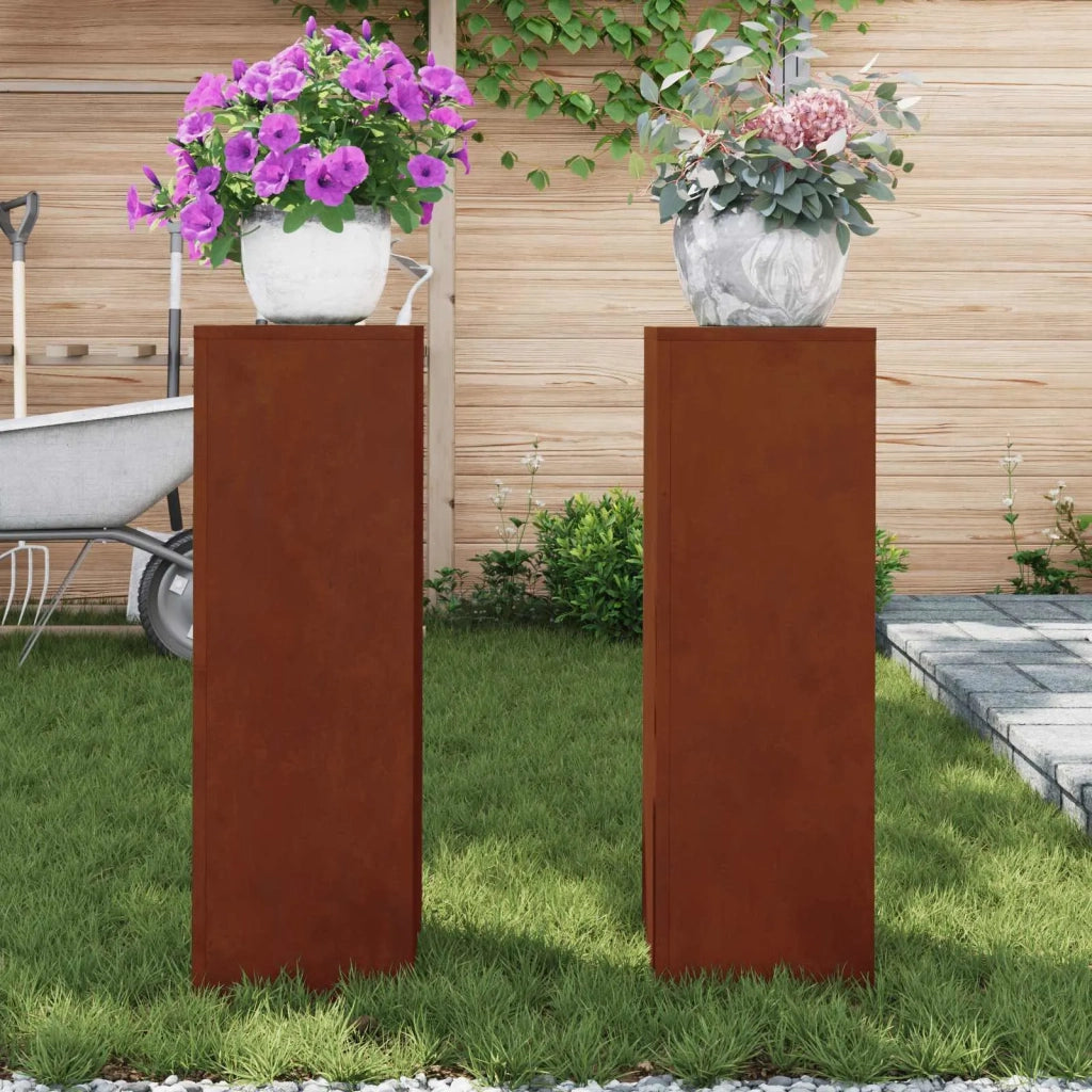 Supporto per piante 2 pcs Ruggine 24 x 24 x 75 cm 865826