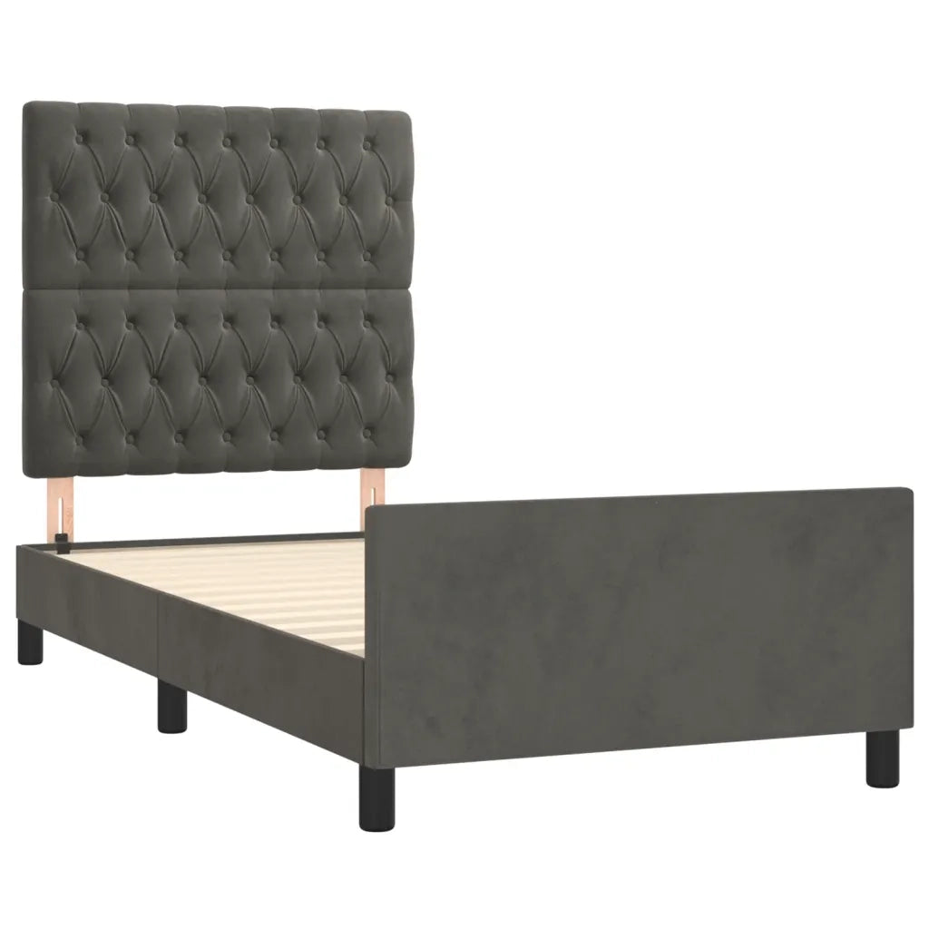Giroletto senza Materasso Grigio Scuro 100x200 cm Velluto 3125923