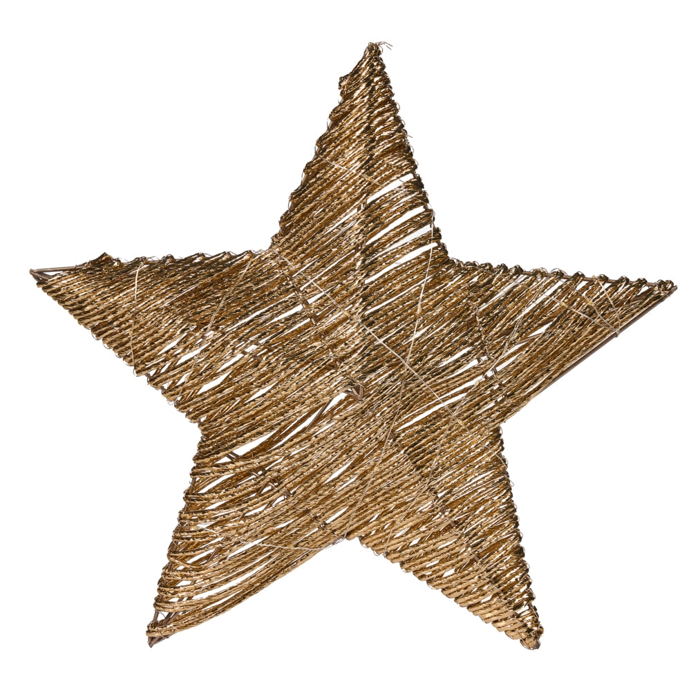 Set di 2 decorazioni natalizie a LED appese luci natalizie a forma di stella luci natalizie in metallo dorato