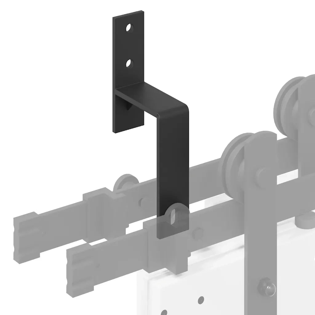 vidaXL Staffe Bypass Porta Fienile 5 pz Guide Piatte Acciaio Carbonio