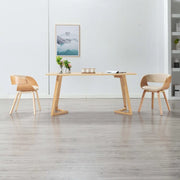Sedie da Pranzo 2 pz Crema in Legno Piegato e Similpelle cod mxl 18668