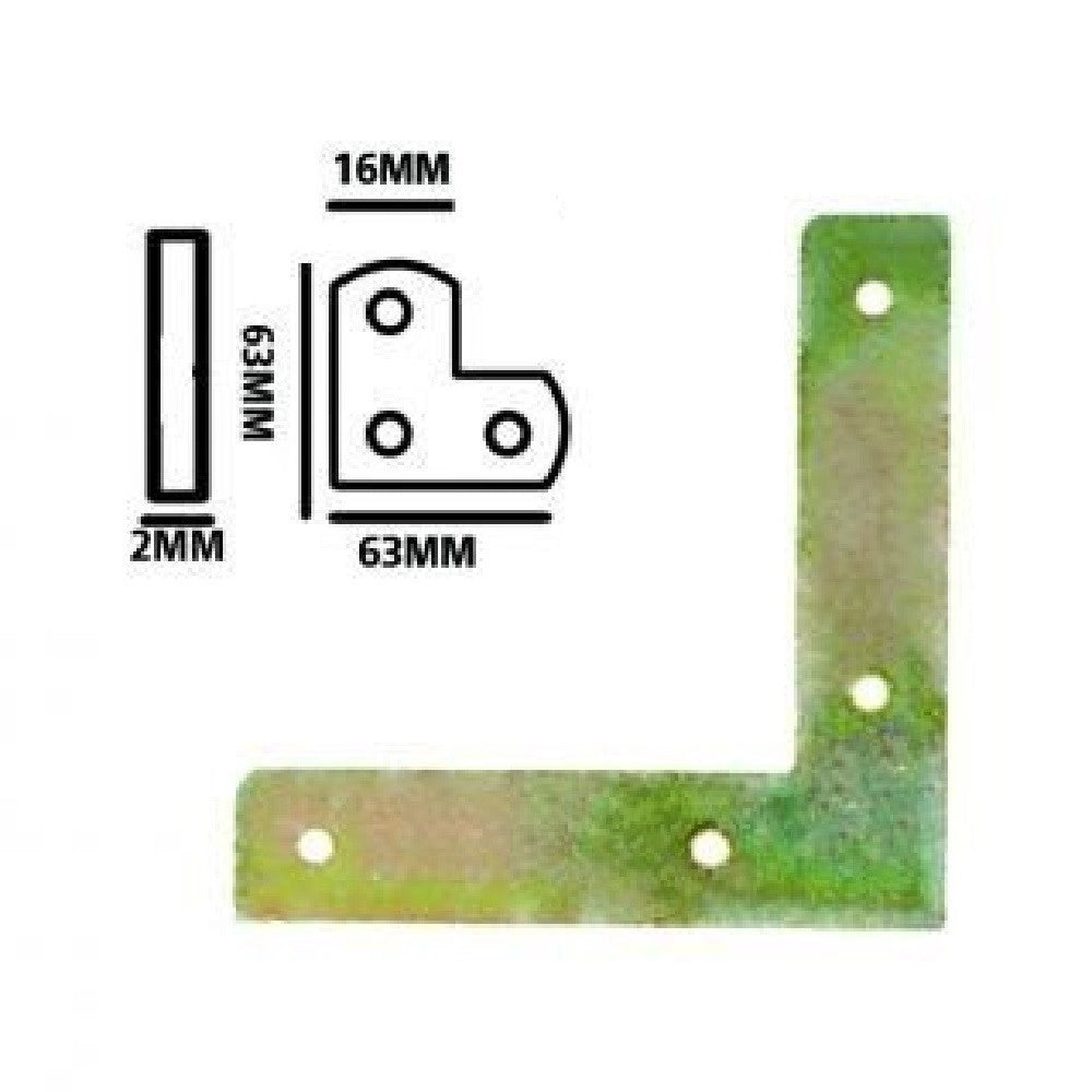 Trade Shop - Set 4 Pz Lastrina Lastrine Ad Angolo Forma V 63x16x2mm Con Viti Per Mobili 91228 -