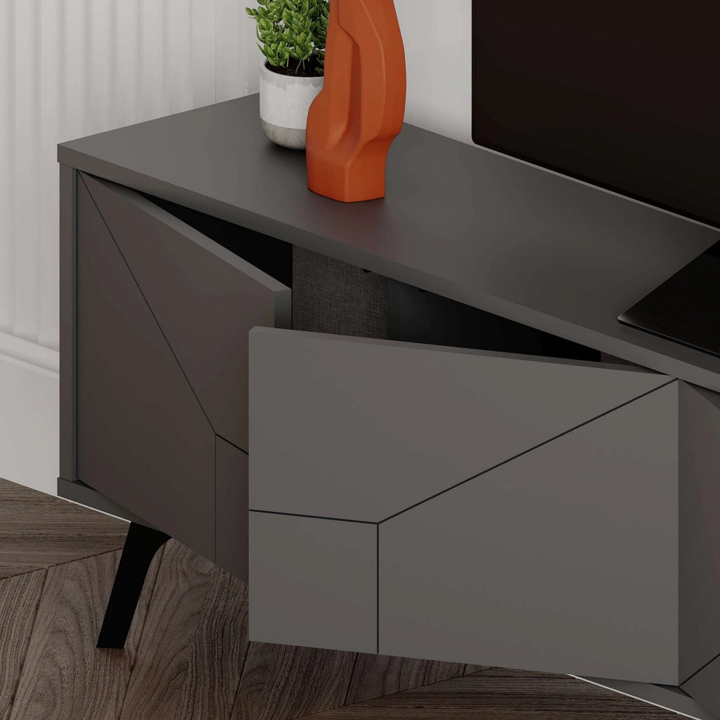Porta TV in legno "Dune" - 180 x 29 x 50 cm - Grigio antracite