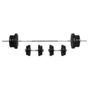 Set Bilanciere 2 Manubri Pesi 14 Dischi