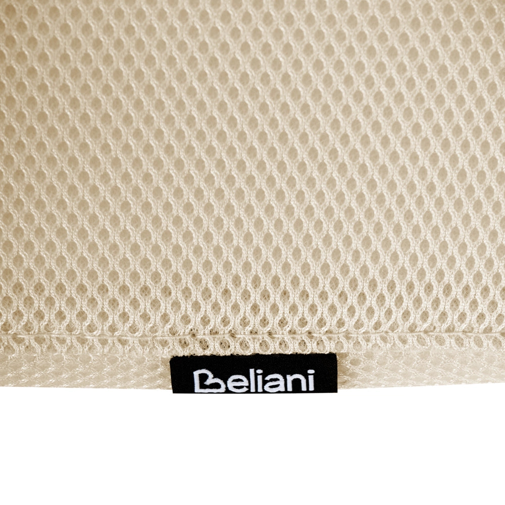 Sedia da ufficio con base girevole e braccioli regolabili in altezza con rete beige stile moderno
