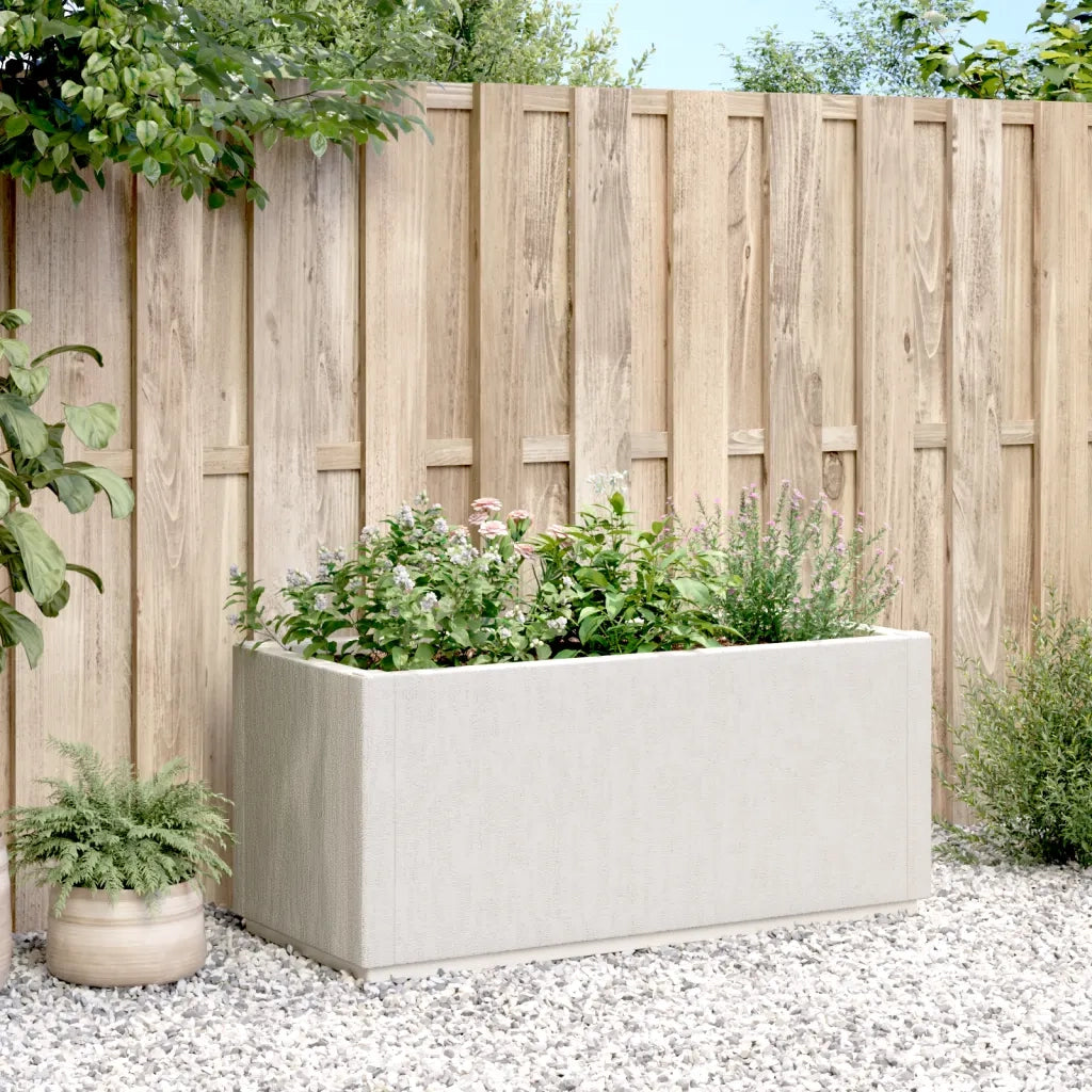 Fioriera | Cassetta per fiori | Vaso da Giardino Bianca 80x36x35 cm in PP