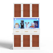 Colonna cucina con ante; cassetti; vano aperto; LED e presa con USB per cucina e sala da pranzo; 105×43×182 cm