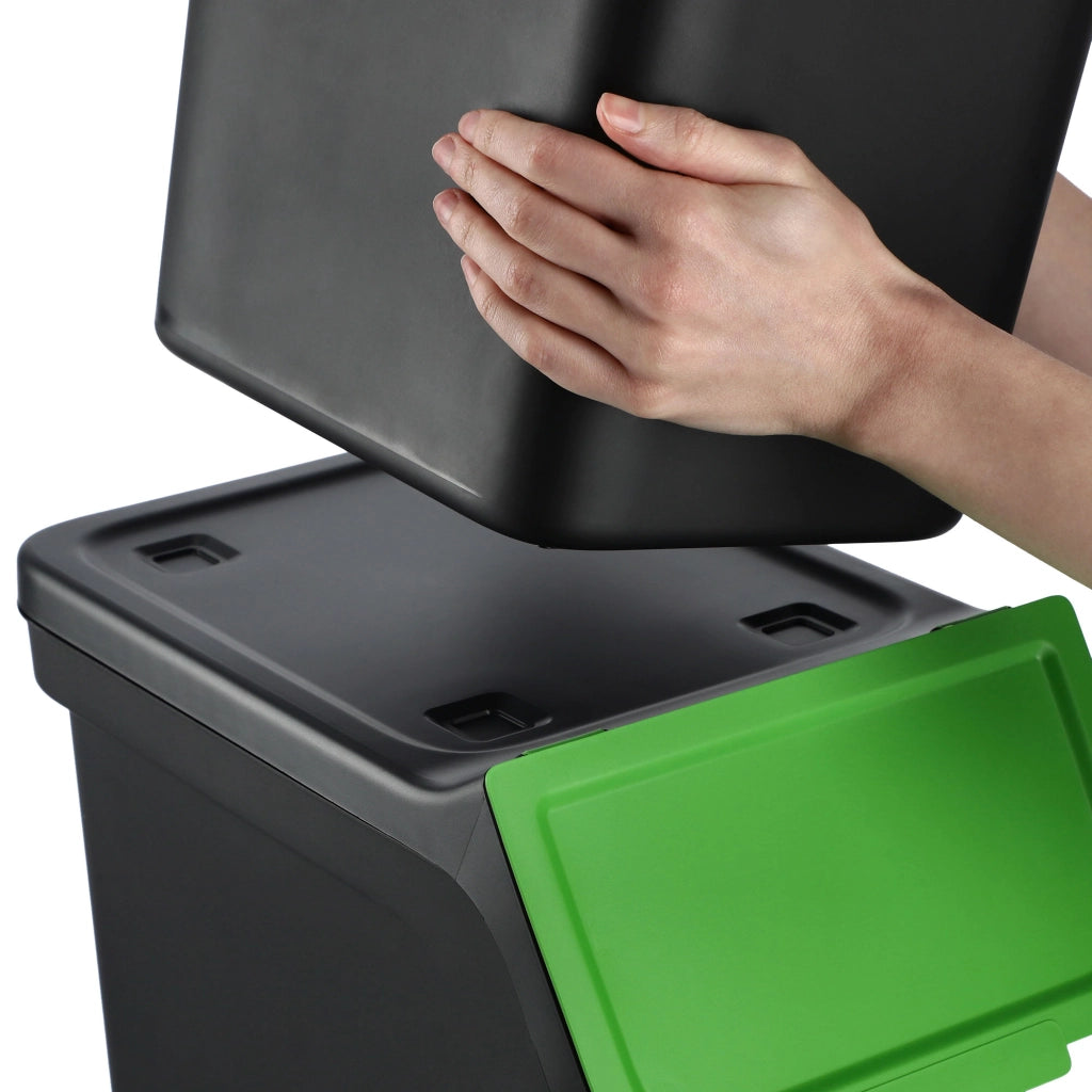 Pattumiera KADAX 25L Contenitore per la raccolta differenziata Secchio nero 4 pezzi
