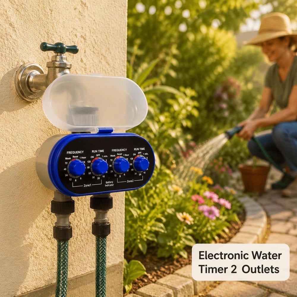 Electronic Irrigation Timer, Automatic, 2 Outputs