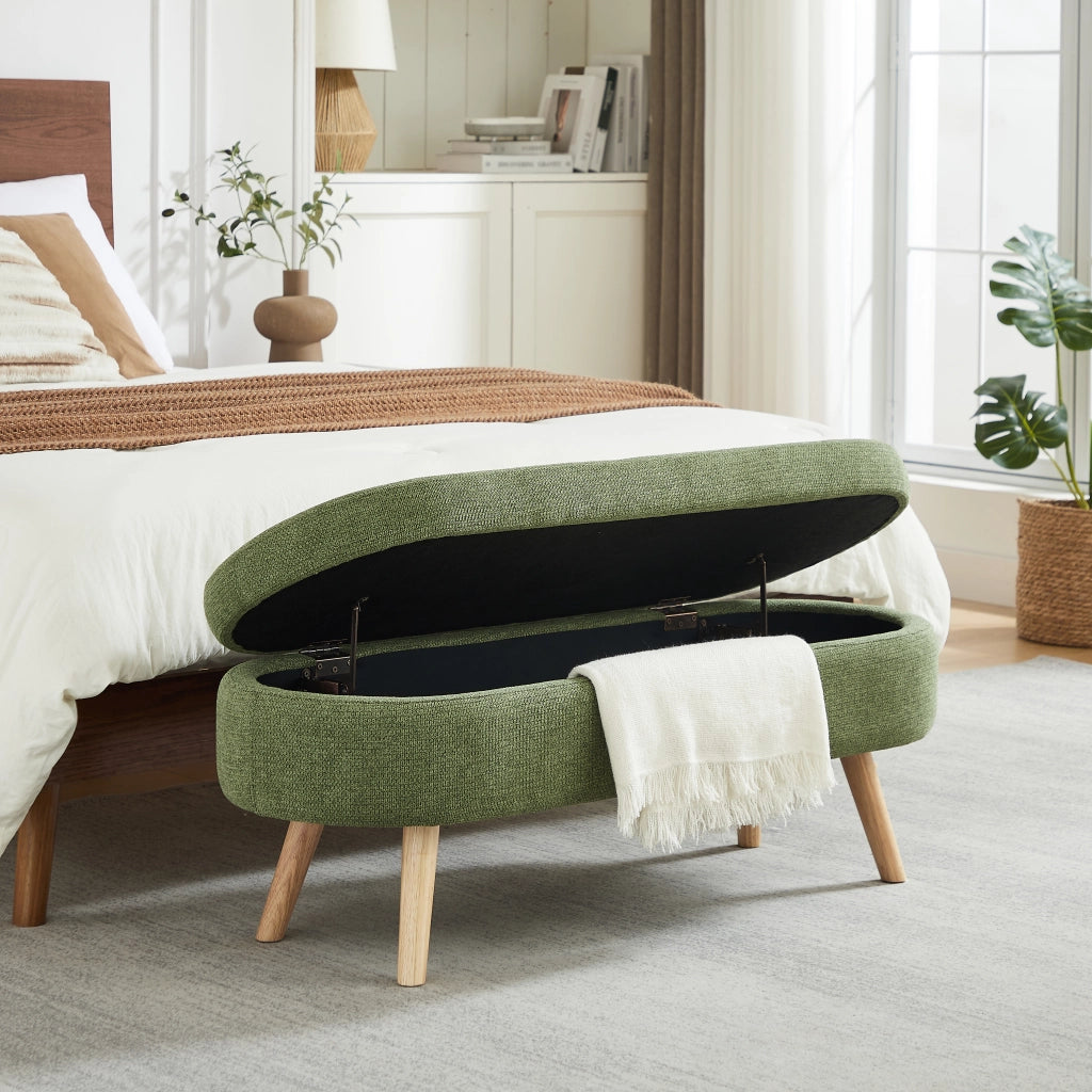 Panca con Vano Portaoggetti Chenille ¨C MINIMAL ¨C Ingresso Corridoio 110 cm