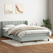 Giroletto a Molle con Materasso Grigio Chiaro 160x210cm Velluto 3317529